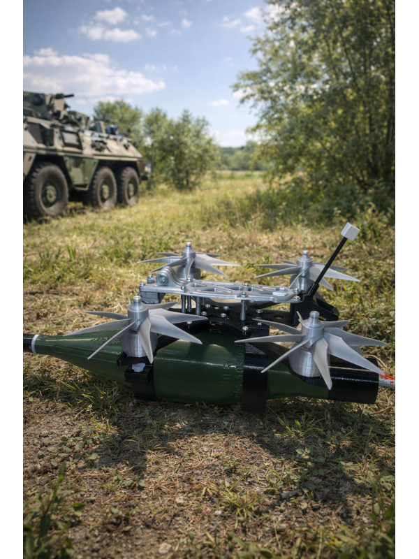 Макет FPV дрона с разборным макетом выстрела от РПГ