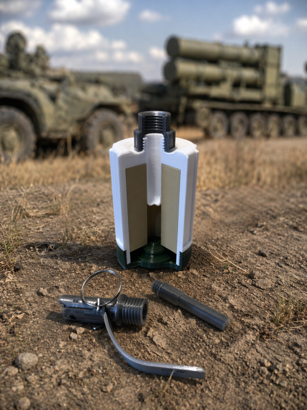 Макет пластиковый ручной газовой гранаты К-51 (в разрезе)