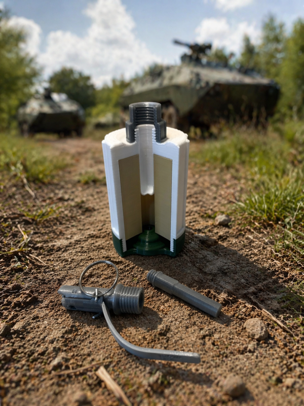 Макет пластиковый ручной газовой гранаты К-51 (в разрезе)